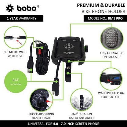 BOBO BM1 PRO Jaw-Grip Bike Phone Holder