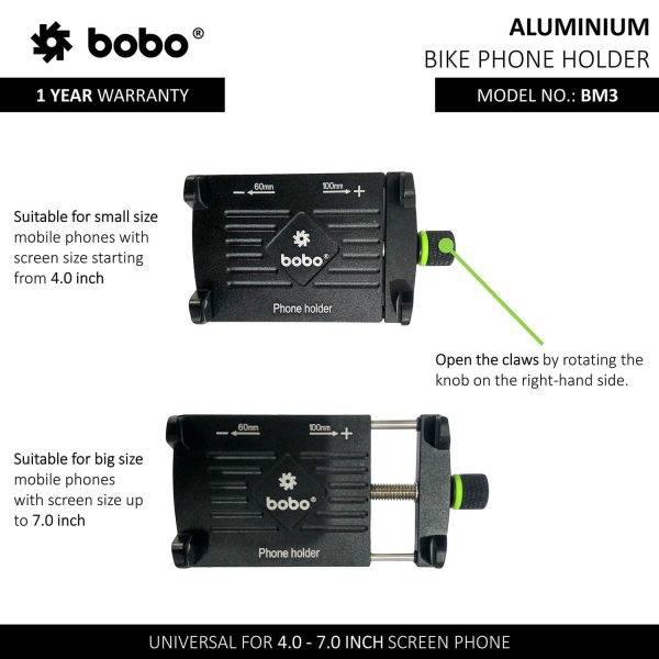 BOBO BM3 Claw-Grip Aluminum Bike Cycle Phone Holder