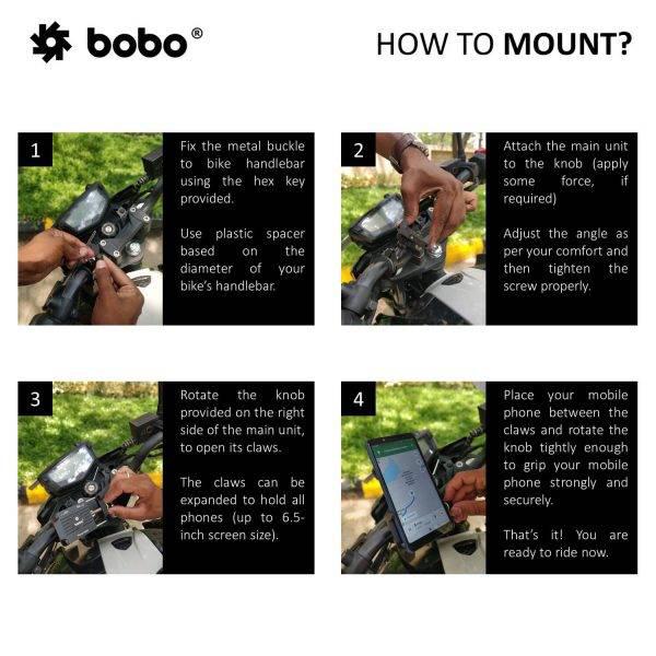 BOBO BM3 Claw-Grip Aluminum Bike Cycle Phone Holder