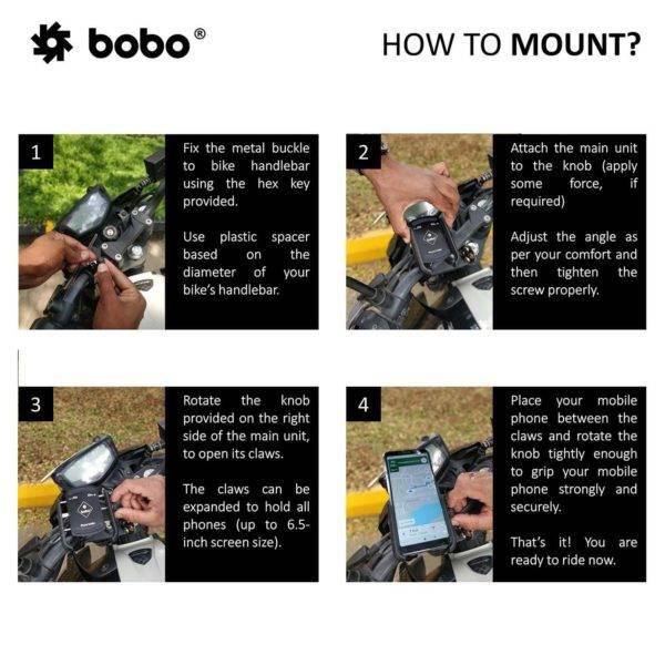 BOBO BM4 Jaw-Grip Bike / Cycle Phone Holder Motorcycle Mobile Mount