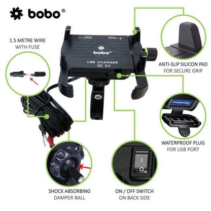 BOBO BM5 Claw-Grip Aluminium Bike Phone Holder