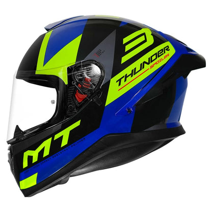 MT THUNDER3 PRO CALIPSO HELMET - Blue & Fluorescent Yellow