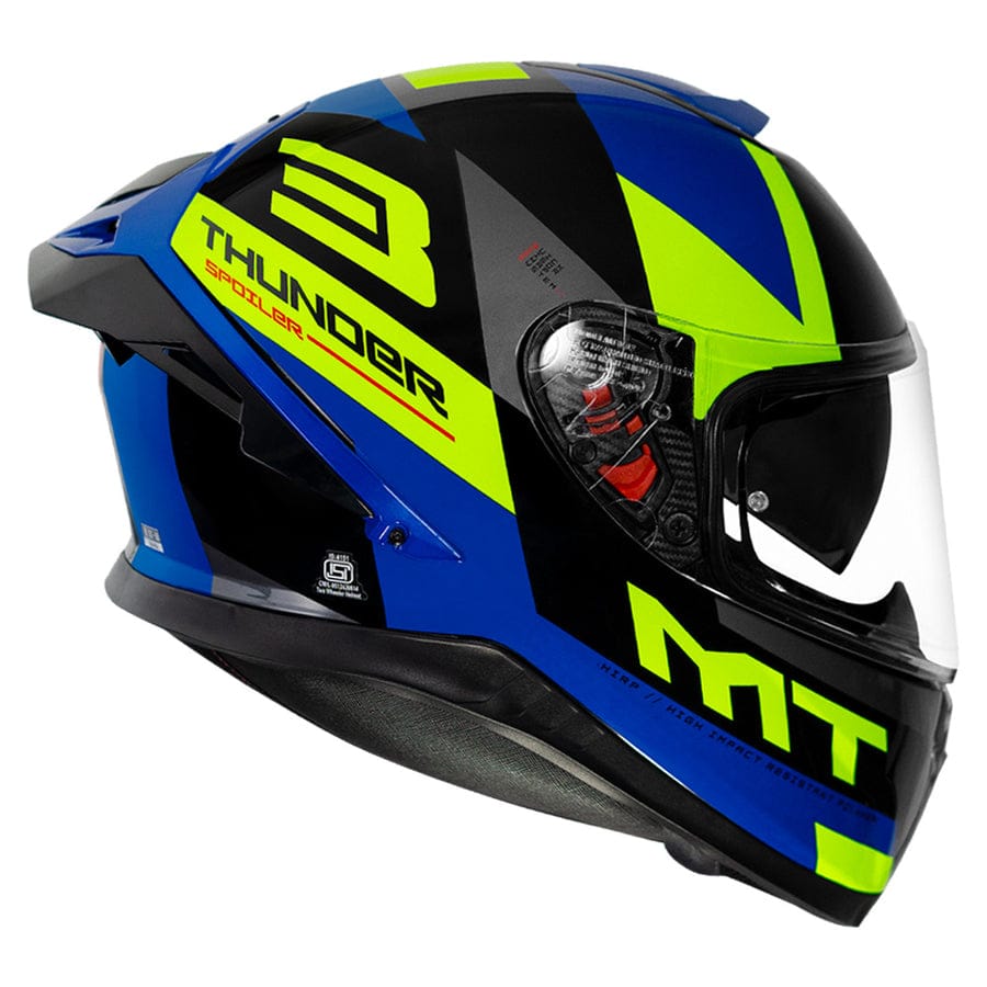 MT THUNDER3 PRO CALIPSO HELMET - Blue & Fluorescent Yellow