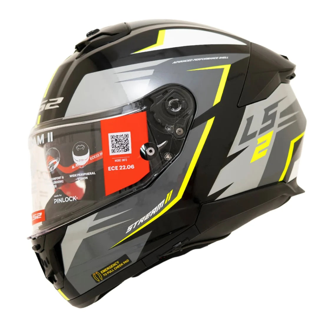 LS2 FF320 Stream II Meteor Helmet - Black Yellow