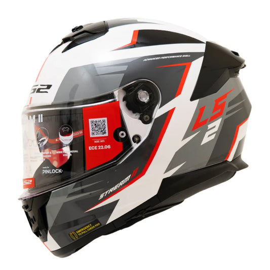 LS2 FF320 Stream II Meteor Helmet - White Red