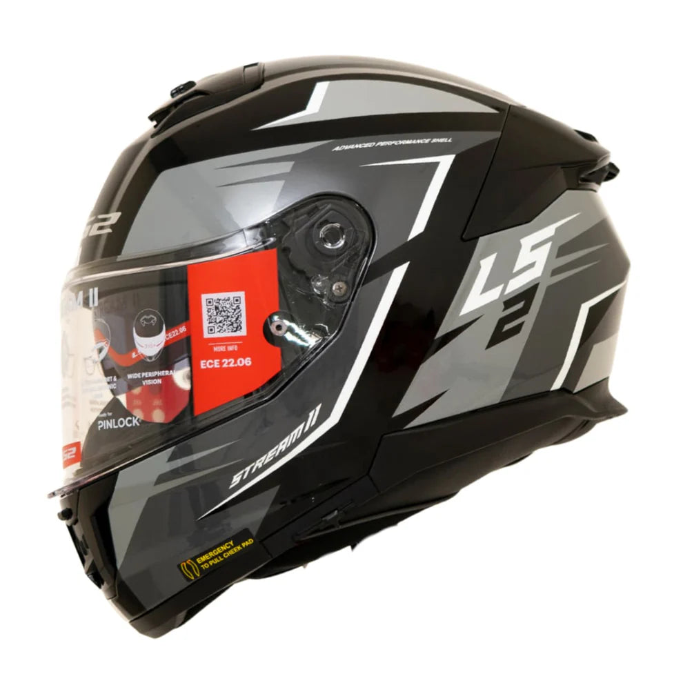 LS2 FF320 Stream II Meteor Helmet - Black Grey