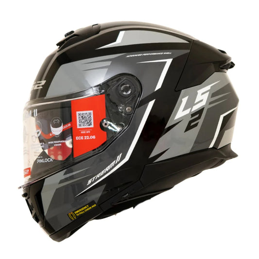 LS2 FF320 Stream II Meteor Helmet - Black Grey