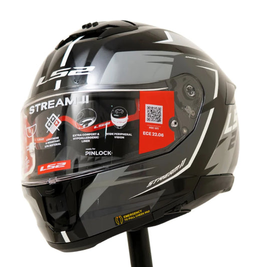 LS2 FF320 Stream II Meteor Helmet - Black Grey