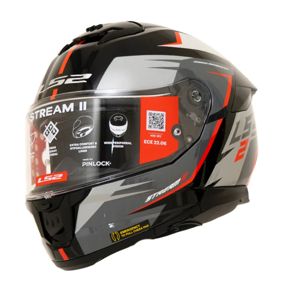 LS2 FF320 Stream II Meteor Helmet - Black Red