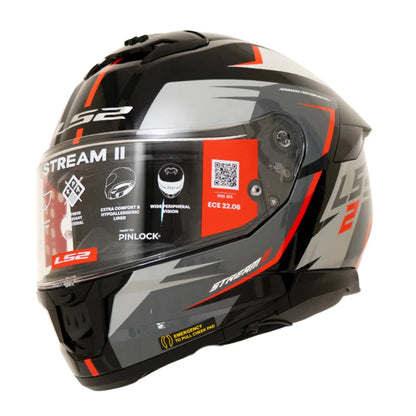 LS2 FF320 Stream II Meteor Helmet - Black Red