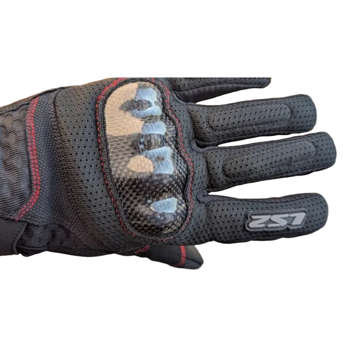 LS2 Chaki Carbon Riding Gloves - Black