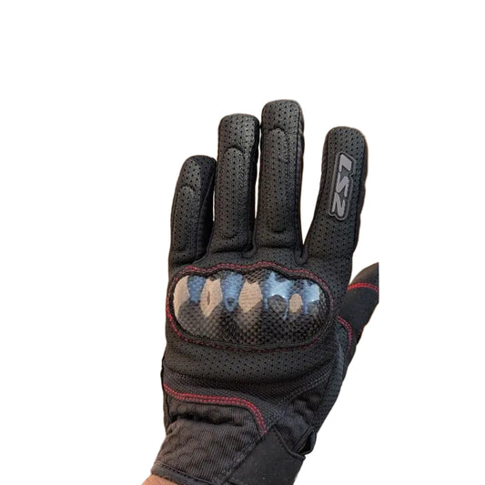 LS2 Chaki Carbon Riding Gloves - Black