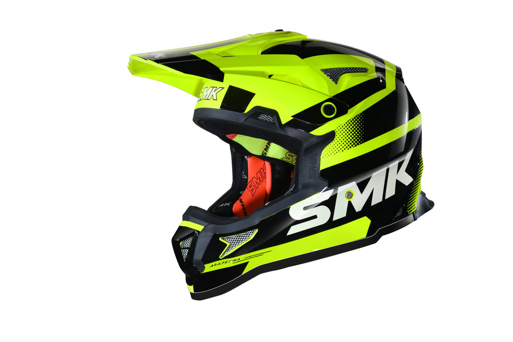 SMK ALTERRA X THROTTLE HELMET - GLOSS NEON YELLOW BLACK