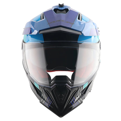 AXOR X-Cross Dual Visor Gambling Helmet - BLACK BLUE