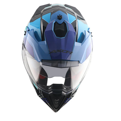 AXOR X-Cross Dual Visor Gambling Helmet - BLACK BLUE