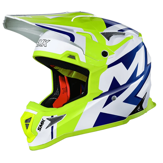SMK ALTERRA X-POWER HELMETS - GLOSS WHITE NEON YELLOW BLUE