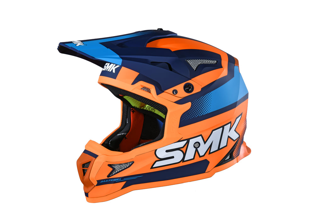 SMK ALTERRA X THROTTLE HELMET - GLOSS BLUE ORANGE BLUE