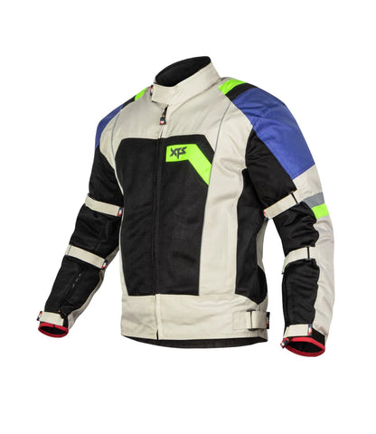 XTS Speedway Jacket - Off White Blue Neon