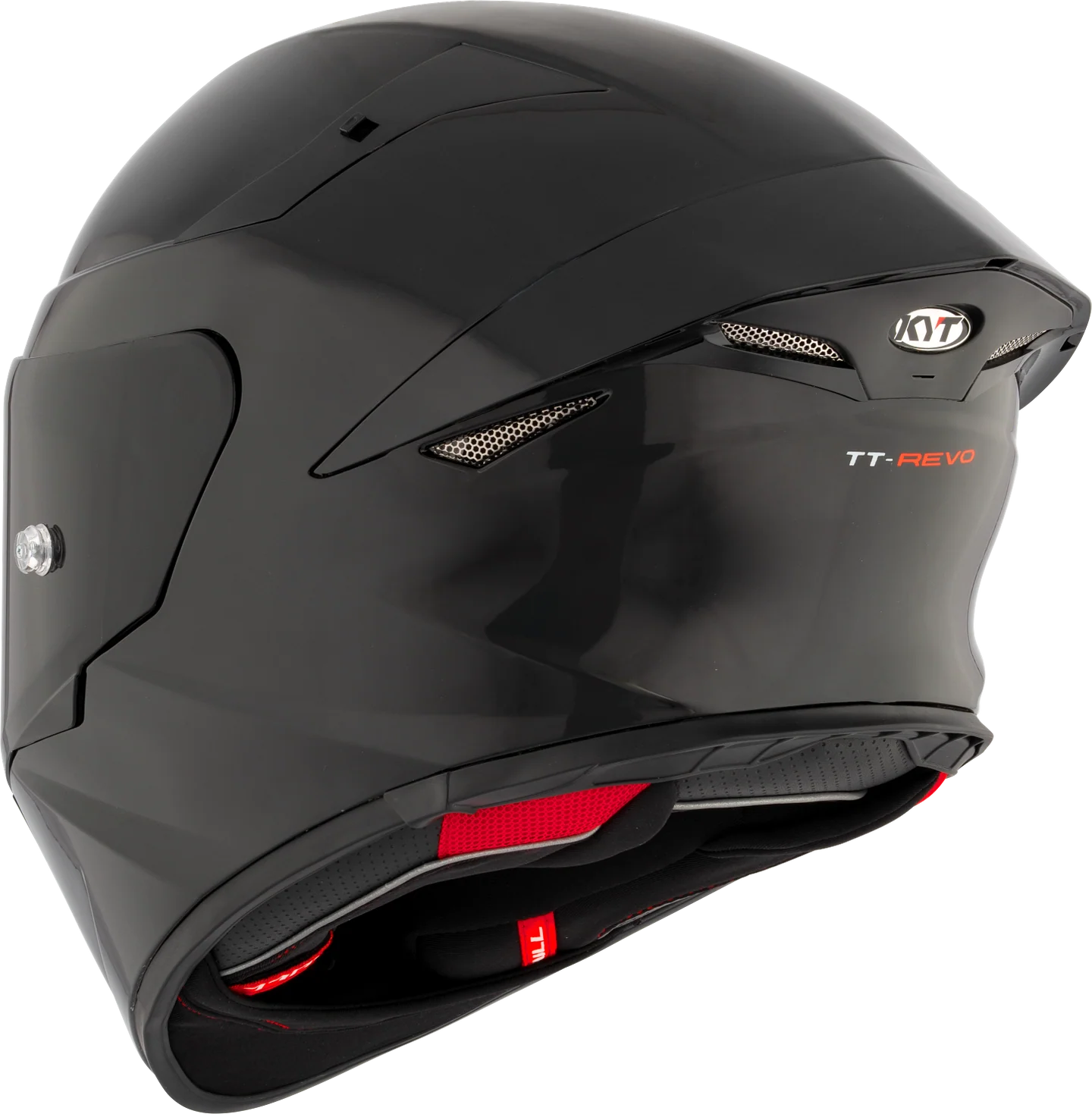 KYT TT Revo Plain Helmet - Glossy Black