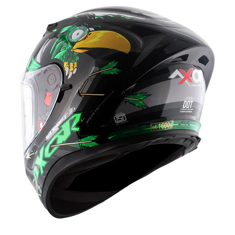 AXOR APEX STREET ZAZU HELMET - BLACK GREEN