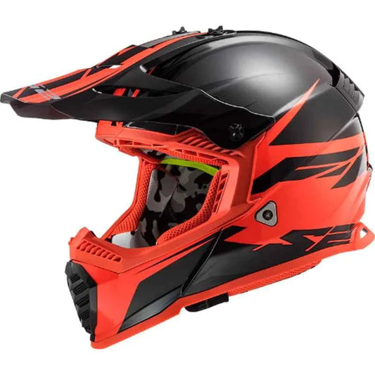 LS2 MX437 FAST EVO ROAR HELMET - MATT/GLOSS BLACK RED