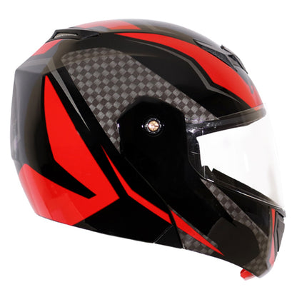 Vega Crux DX Checks Helmet - Black Red