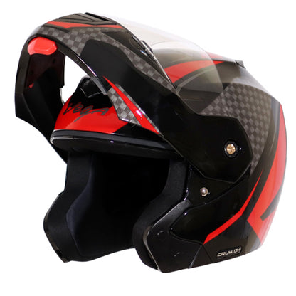 Vega Crux DX Checks Helmet - Black Red