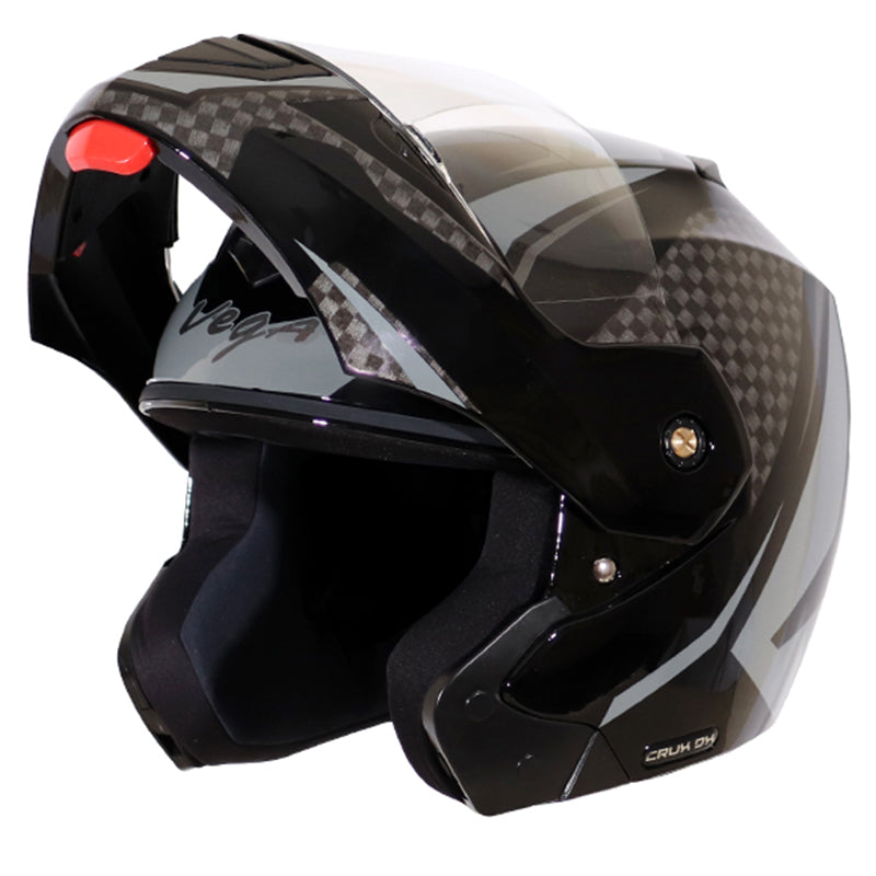 Vega Crux DX Checks Helmet - Black Silver