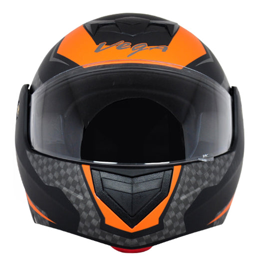 Vega Crux DX Checks Helmet - Dull Black Orange