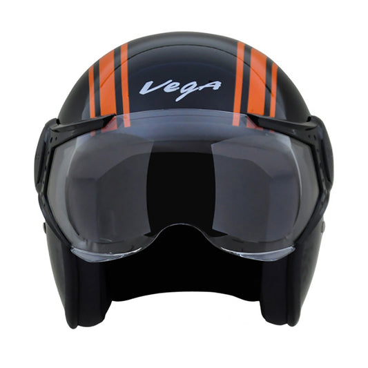 Vega Jet Old School W Visor Hemet - Black Orange