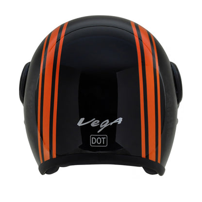 Vega Jet Old School W Visor Hemet - Black Orange