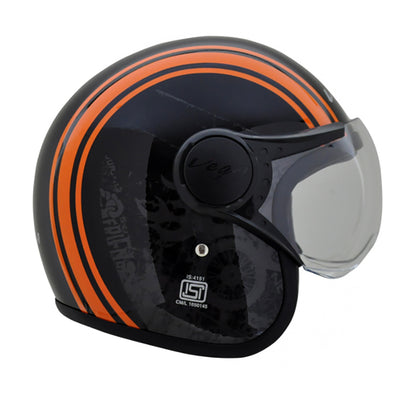 Vega Jet Old School W Visor Hemet - Black Orange