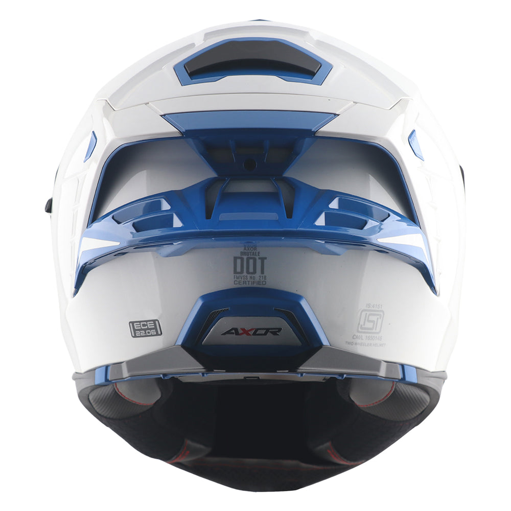 AXOR Brutale Corsa Dual Spoiler Helmet - White Blue