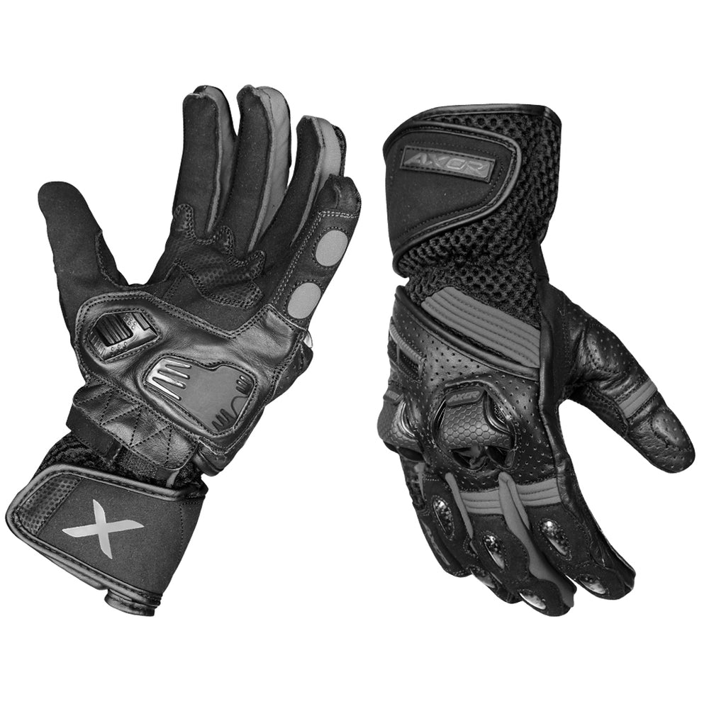 Axor Gator Riding Gloves - Black Grey