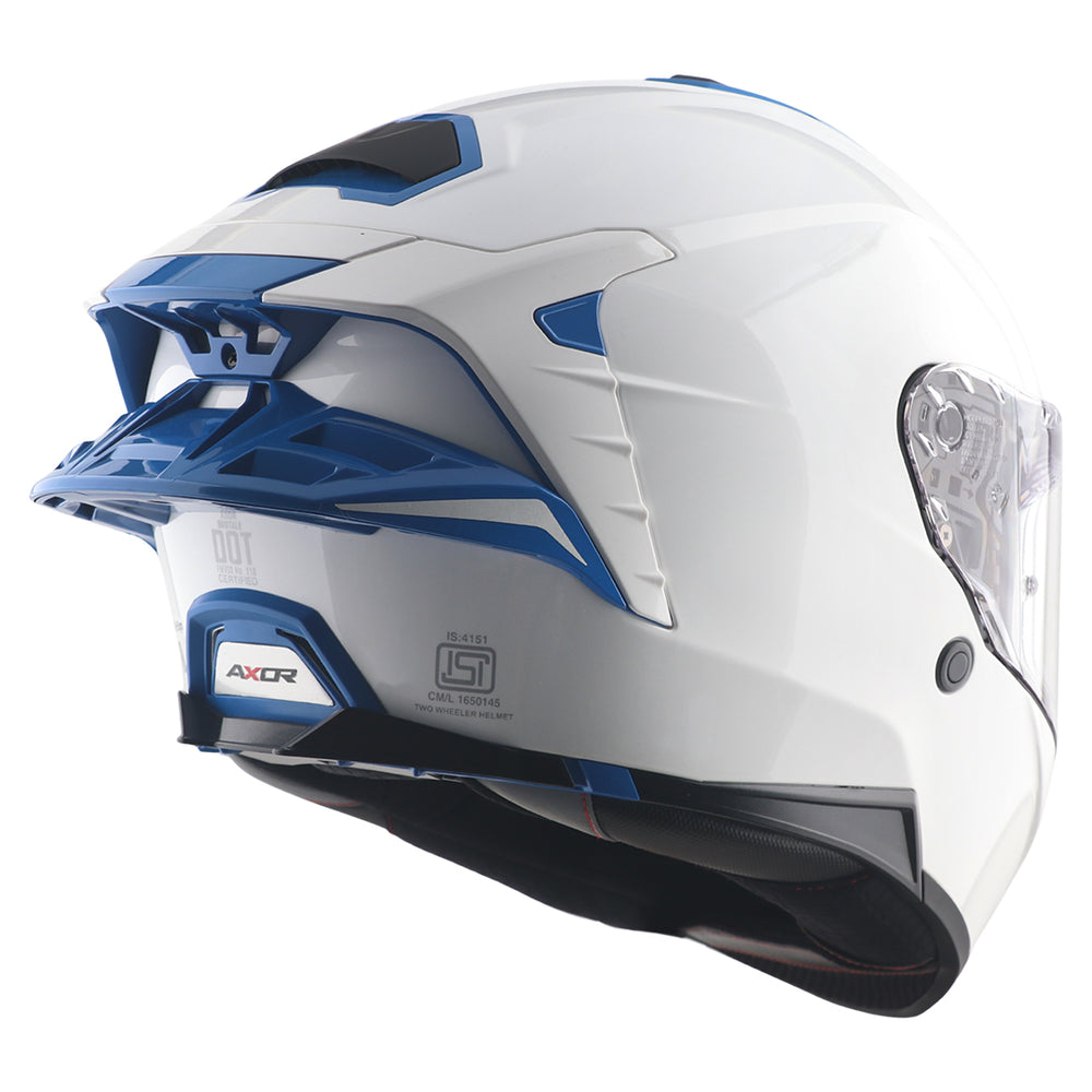 AXOR Brutale Corsa Dual Spoiler Helmet - White Blue