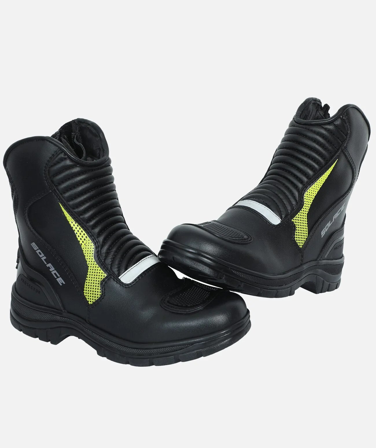 SOLACE Scout Motorcycle Boots - Black Neon