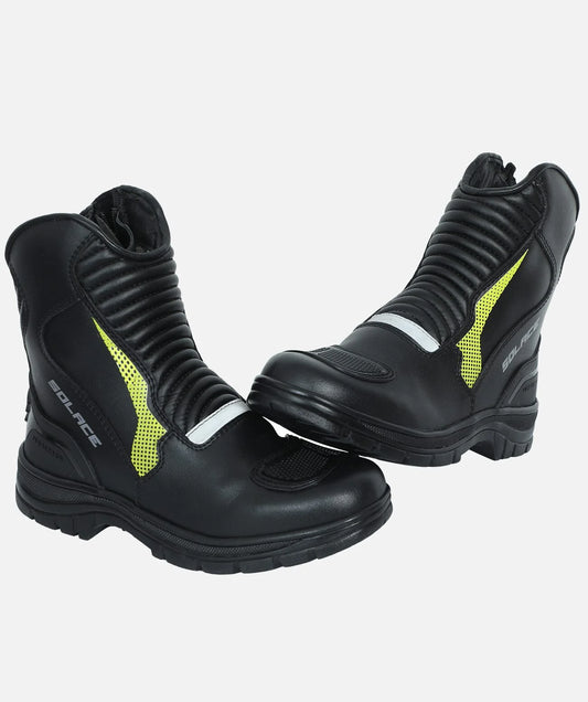 SOLACE Scout Motorcycle Boots - Black Neon