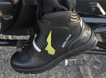 SOLACE Scout Motorcycle Boots - Black Neon