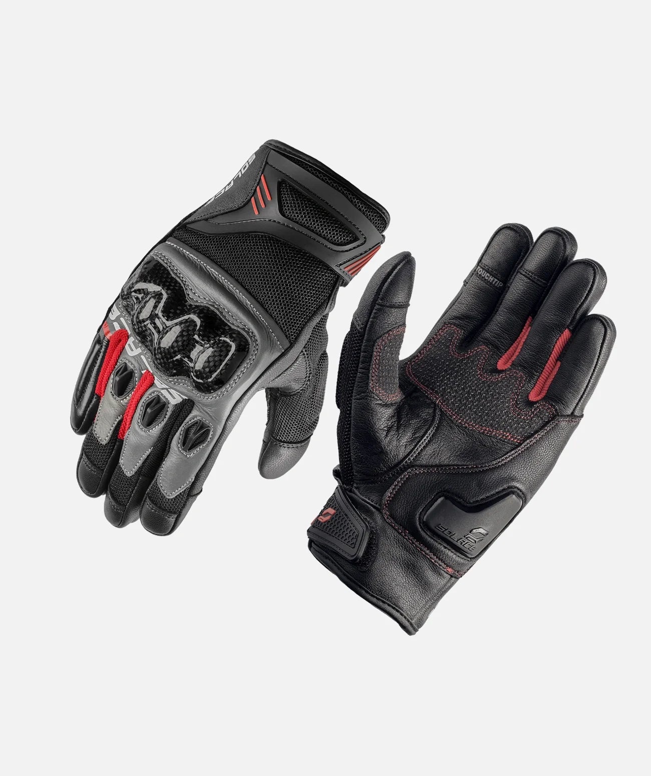 SOLACE Varno Short Gloves - Red Grey